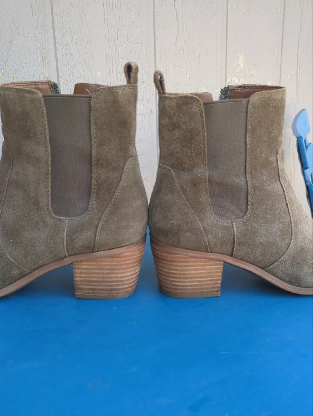 Franco Sarto Olive Suede Ankle Boots